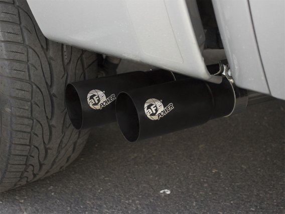 aFe Rebel Series CB 3in Middle Side Exit SS Exht w/ Black Tips 09-16 Chevy Silverado/GMC Sierra 1...