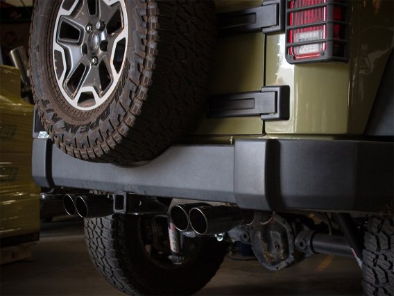 aFe Rebel Series 2.5in 409 SS Axle-Back Exhaust System Black 07-18 Jeep Wrangler (JK) V6-3.6L/3.8...