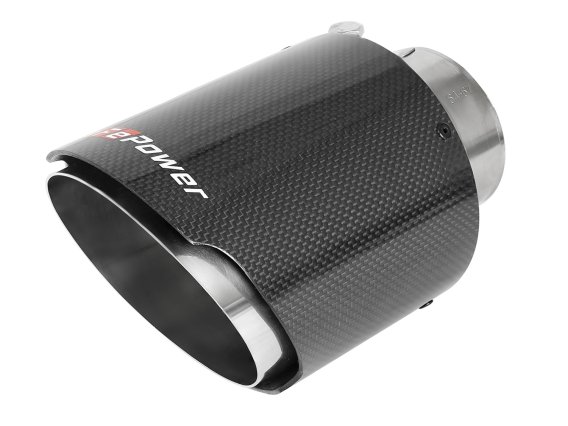 aFe MACH Force-Xp 304 SS Clamp-On Exhaust Tip 2.5in. Inlet / 4.5in. Outlet / 7in. L - Carbon Fibe...