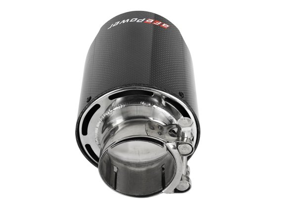 aFe MACH Force-Xp 304 SS Clamp-On Exhaust Tip 2.5in. Inlet / 4.5in. Outlet / 7in. L - Carbon Fibe...