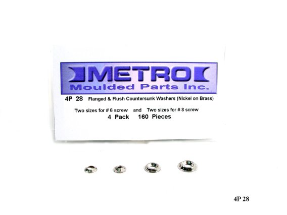 Metro (4P 28) Nickel-on-Brass Trimming-Washer Set, 160 pcs, #6 & #8 Screws