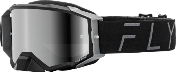 Fly Racing 2024 Adult Zone Pro Goggle Black/Grey with Black Mirror/Smoke Lens; 37-51908