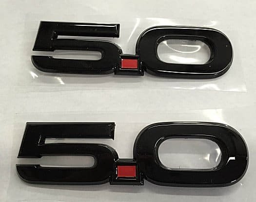 2015-2017 Ford Mustang Painted 5.0 Fender Emblems