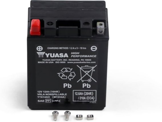 Yuasa 12V Factory Activated AGM Battery YTX14AH Made in the USA