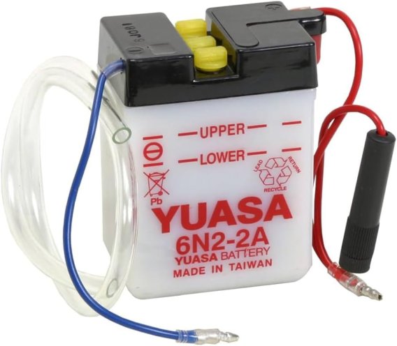 6V Yuasa Conventional Battery 6N2-2A Without Acid