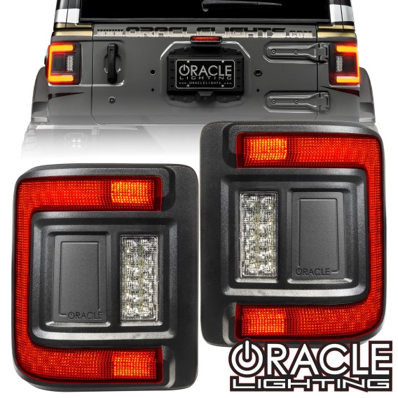 ORACLE Lighting Black Series Flush Mount LED Tail Lights for Jeep Wrangler JL