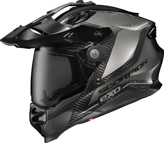 ScorpionEXO XT9000 Full Face Carbon Fiber Adventure Motorcycle Helmet (Trailhead Graphic Phantom ...