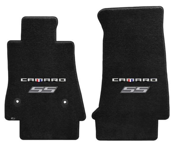 2016-2017 6th Generation Camaro CAMARO SS Silver Logo Front Floor Mats 