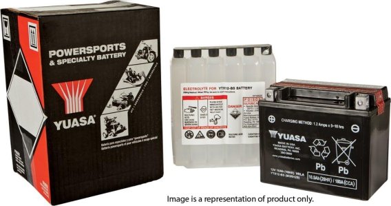 Yuasa 12V AGM YT12B-BS Battery with Acid Bottle