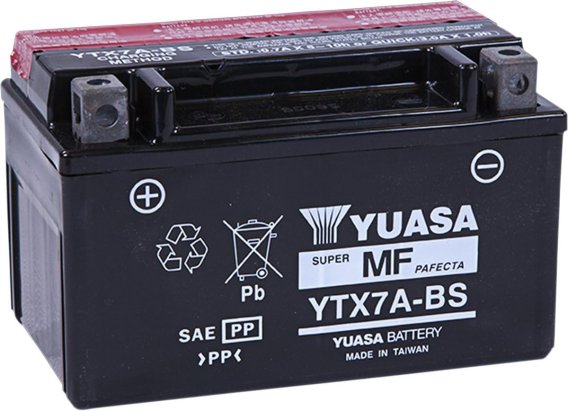 Yuasa 12V AGM Battery YTX7A-BS with Acid Bottle