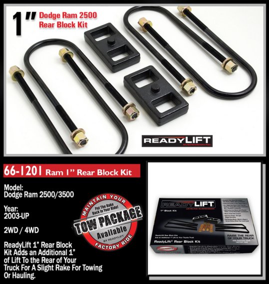 ReadyLift 66-1201 Rear Block Kit 03-24 3500 Ram 3500