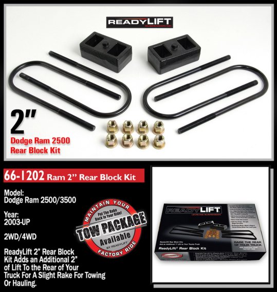 ReadyLift 66-1202 Rear Block Kit 03-24 2500 3500 Ram 2500 Ram 3500