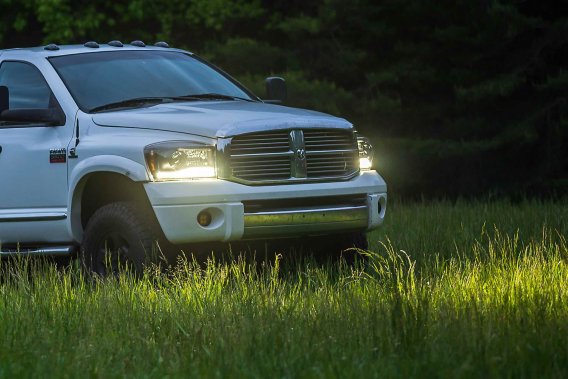 2006-2008 Dodge Ram Morimoto XB Hybrid LED Headlights with Bi-LED Projectors and Daytime Running ...