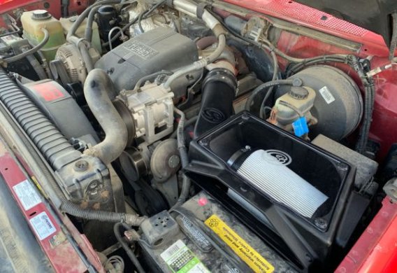 Cold Air Intake For 94-97 Ford F250 F350 V8-7.3L Powerstroke Cotton Cleanable Red S&B 75-5027