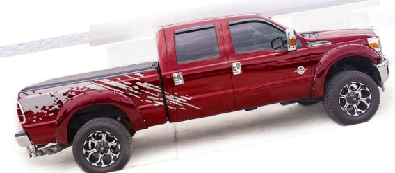 2011-2014 Ford F-250 - Side Splash Vinyl Two-Tone Graphic