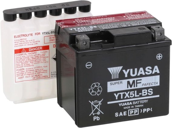 Yuasa 12V AGM Battery YTX5L-BS with Acid Package