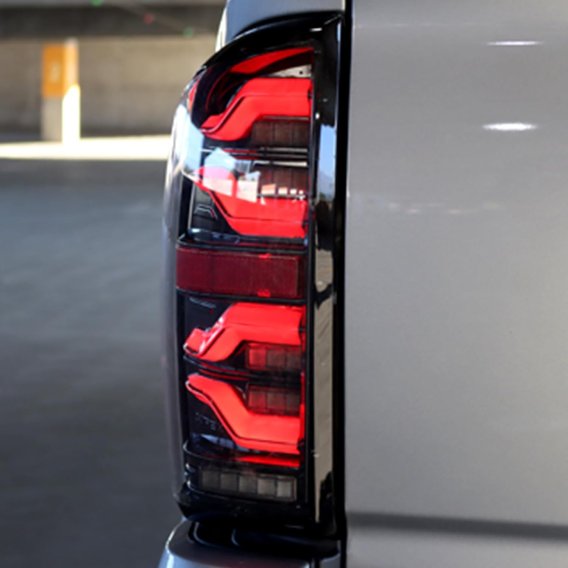 2016-2023 Toyota Tacoma AlphaRex LUXX-Series LED Tail Lights Alpha-Black with Activation Light & ...