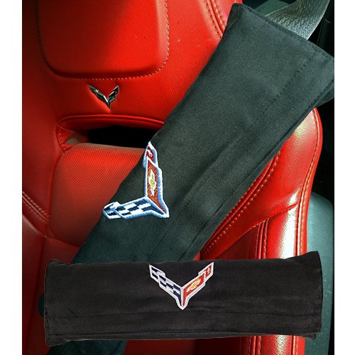 2020-2025 C8 Corvette Seat Belt Harness Pad W/C8 Logo