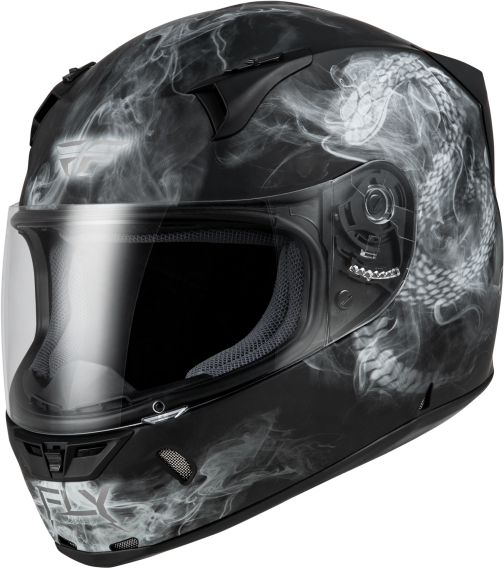 Fly Racing Revolt FS Coil Helmet (XX-Large, Matte Black/White)