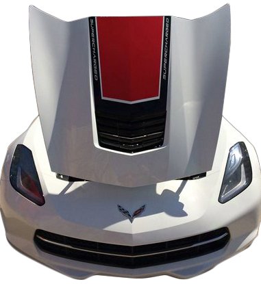 2014 2019 C7 Corvette Two Tone Stinger Stripe Gloss Red Gloss Black