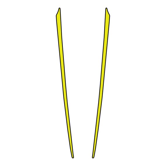 2005-2013 C6 Corvette Two-Tone Hood Stripe Decal Top Gloss Yellow Bottom Gloss Black