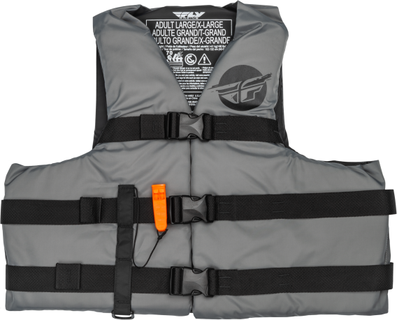 Fly Racing Adult Nylon Flotation Vest (Grey/Black Small/Medium)