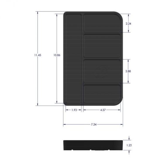 Small - Charcoal Silicone Tool Tray - S&B 80-1004S