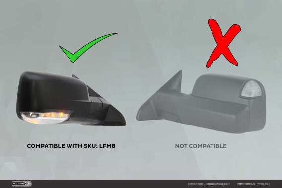 09-18 Dodge Ram XB LED Mirror Lights by Morimoto - Plug and Play Replacement with Anti-UV Coating...