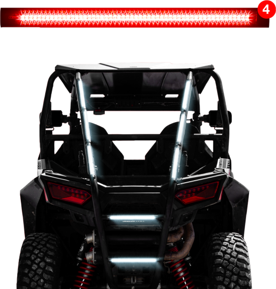 XK Glow 12-Inch Red Strobe Tube Lights 4PC - Ultra Bright LED Emergency Lighting with Traffic Mod...