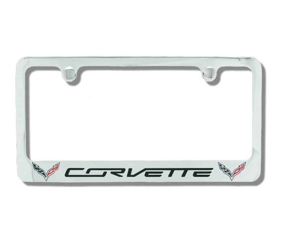 2014-2019 C7 Corvette Lettering+Flags License Plate Frame Corvette