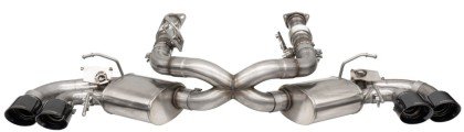 Corsa 2020-24 Corvette C8 3in Valved Cat-Back 4.5in Blk Quad Tips - Fits Factory Perf Exhaust w/ ...