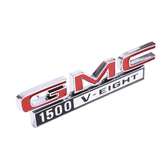 1968-1972 GMC Truck Front Fender Emblem, "GMC 1500 V-Eight", Sold as a Pair