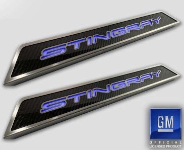 2020-2024 Corvette American Car Craft Replacement Door Sills Carbon Fiber Brushed Stainless Steel...
