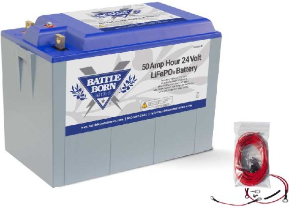 2024 Battle Born Batteries 50AH 24V LiFePO4 Heated Battery Kit BB5024H-1KIT