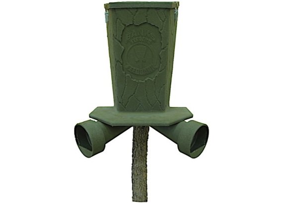 Banks Outdoors Feedbank 40 Gravity Deer Feeder - 40 lbs Capacity, 2 Feed Ports, Easy Mounting