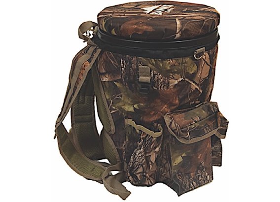 Banks Outdoors All-Season Camouflage Bucket Backpack with Swivel Seat and Storage Pockets