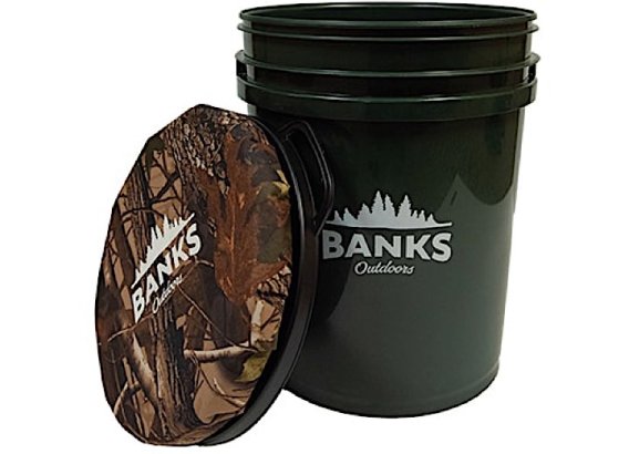 Banks Outdoors All-Season Camouflage Bucket Backpack with Swivel Seat and Storage Pockets