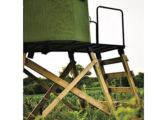 Banks Outdoors Deck Plate for Stump Hunting Blinds with Handrails and Large Platform