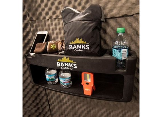 Banks Outdoors Stump Blind Storage Shelf with Light - Gear Organizer for Hunting Blinds