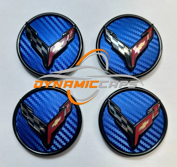 2014 - 2019 C7 Corvette Floating Center Caps (Set of 4) Custom Colors - Show Edition