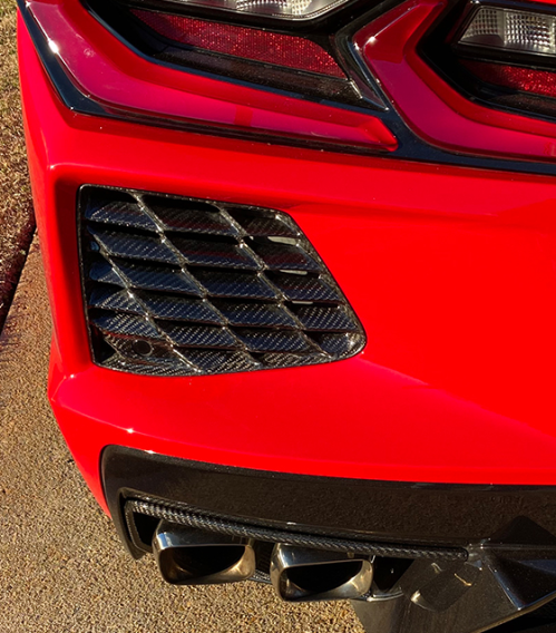 2020-2025 C8 Corvette Carbon Fiber Rear Fascia Side Air Vents Set
