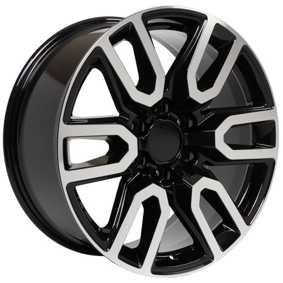 20" Replica Wheel CV36 Fits GMC Sierra 1500 Black Machined 20x9