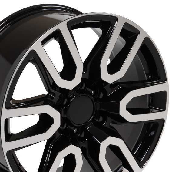 20" Replica Wheel CV36 Fits GMC Sierra 1500 Black Machined 20x9