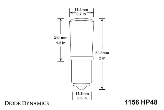 1156 LED Bulb HP48 LED Red pr Diode Dynamics DD0005P