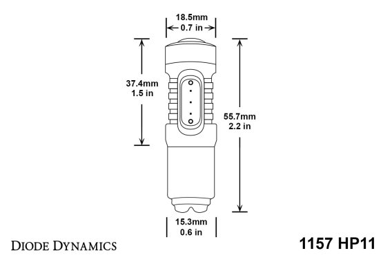 1157 LED Bulb HP11 LED Red Single Diode Dynamics DD0011S