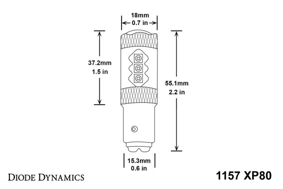 1157 LED Bulb XP80 LED Amber pr Diode Dynamics DD0015P