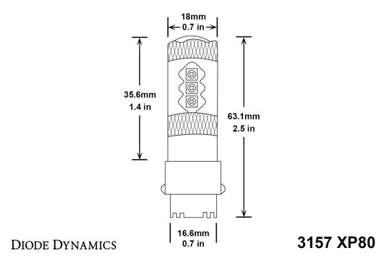 3157 LED Bulb XP80 LED Cool White pr Diode Dynamics DD0060P