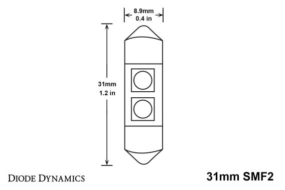 31mm SMF2 LED Bulb Warm White Single Diode Dynamics DD0069S