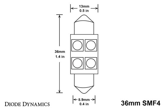 36mm SMF4 LED Bulb Green pr Diode Dynamics DD0084P