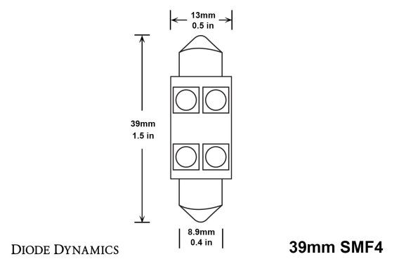 39mm SMF4 LED Bulb Amber Single Diode Dynamics DD0093S